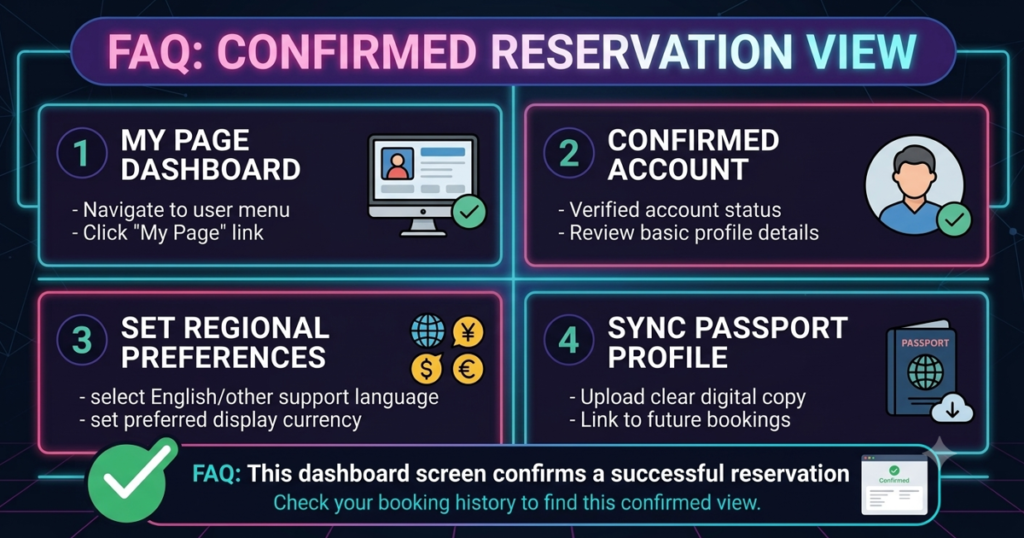 Confirming booking status in My Page Booking History on NOL World